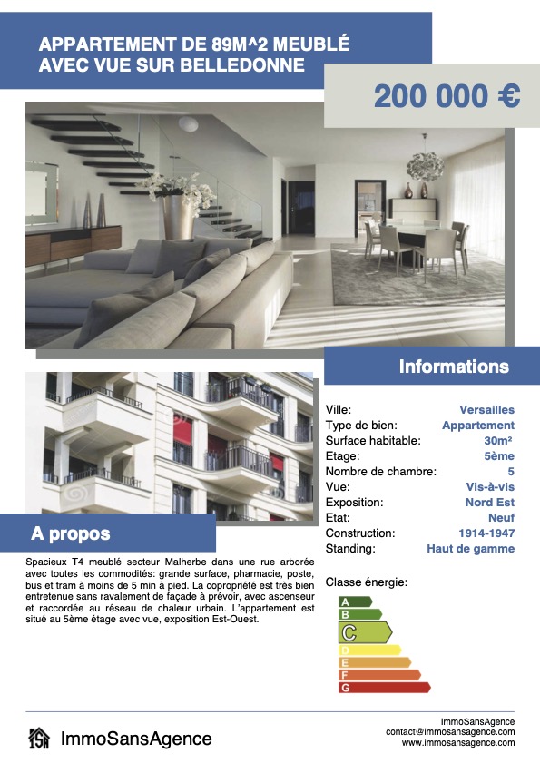 Créer votre annonce sur mesure (au format pdf) avec notre outil en ligne